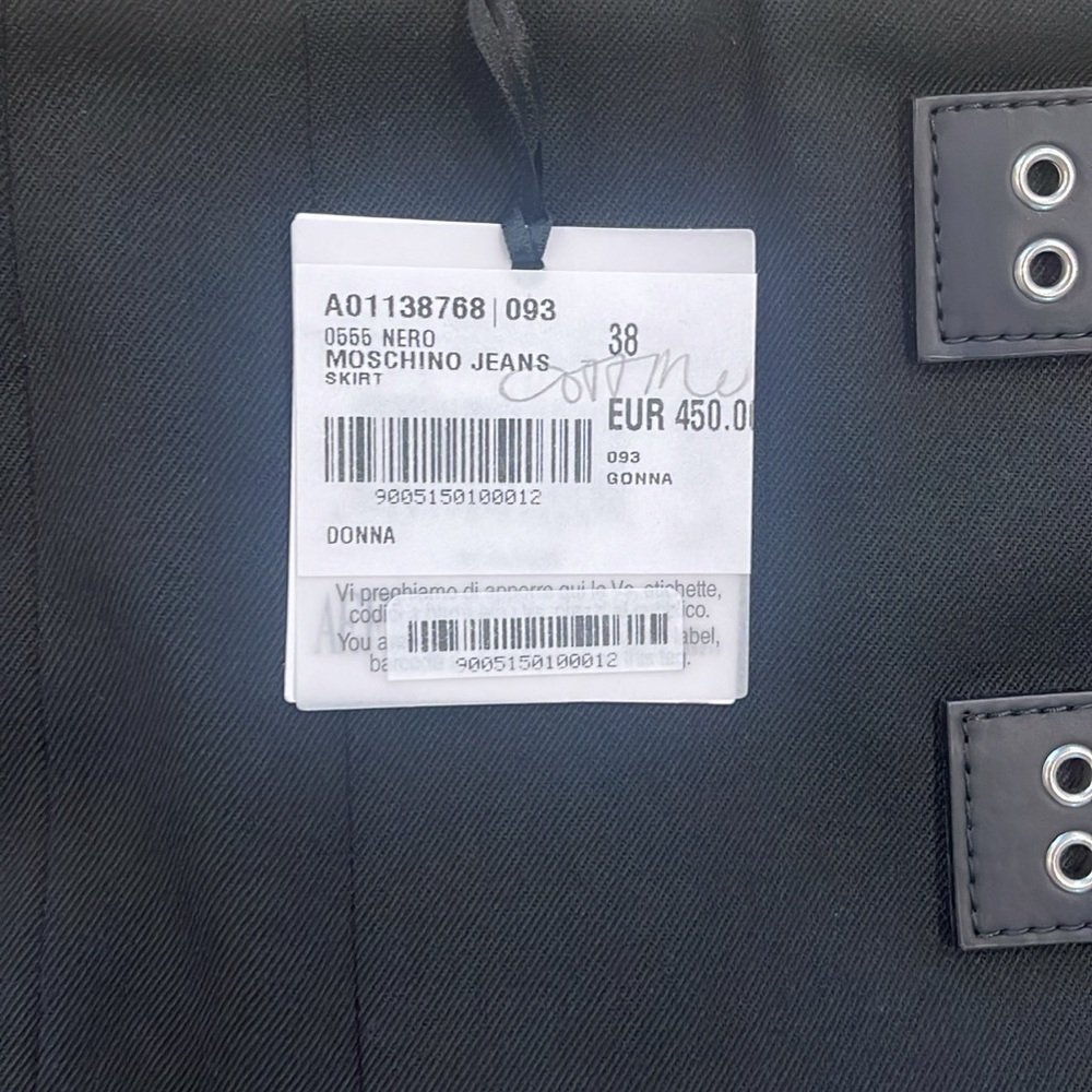 Moschino black buckle pleated skirt - new with tags